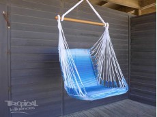 Fauteuil hamac bleu blanc