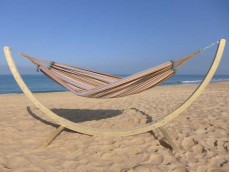 hamac avec support bois ocre jaune