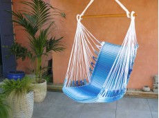 fauteuil hamac bleu blanc