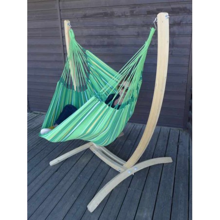 Chaise hamac vert avec support