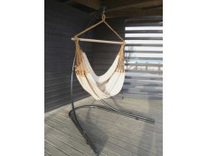 hamac chaise beige avec support metal