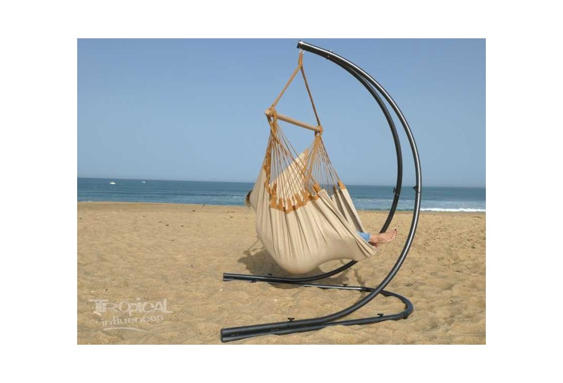 hamac chaise beige avec support