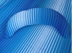 coussin hamac bleu blanc