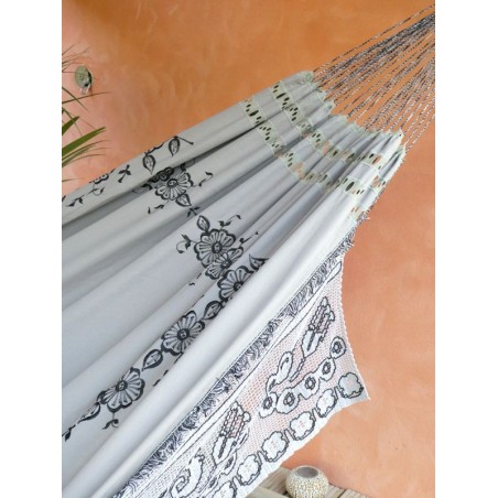 Hamac gris brodé