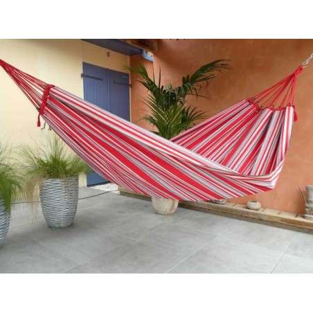 hamac rouge kaki gris