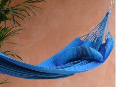 coussin hamac bleu