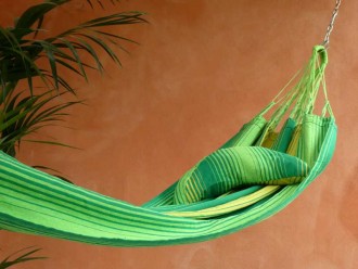 coussin hamac vert