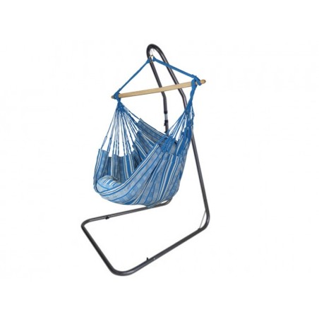 hamac chaise bleu support metal