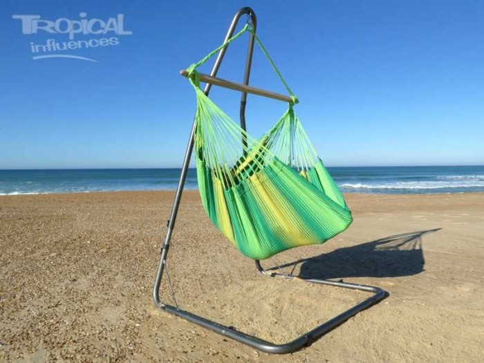 hamac chaise vert avec support