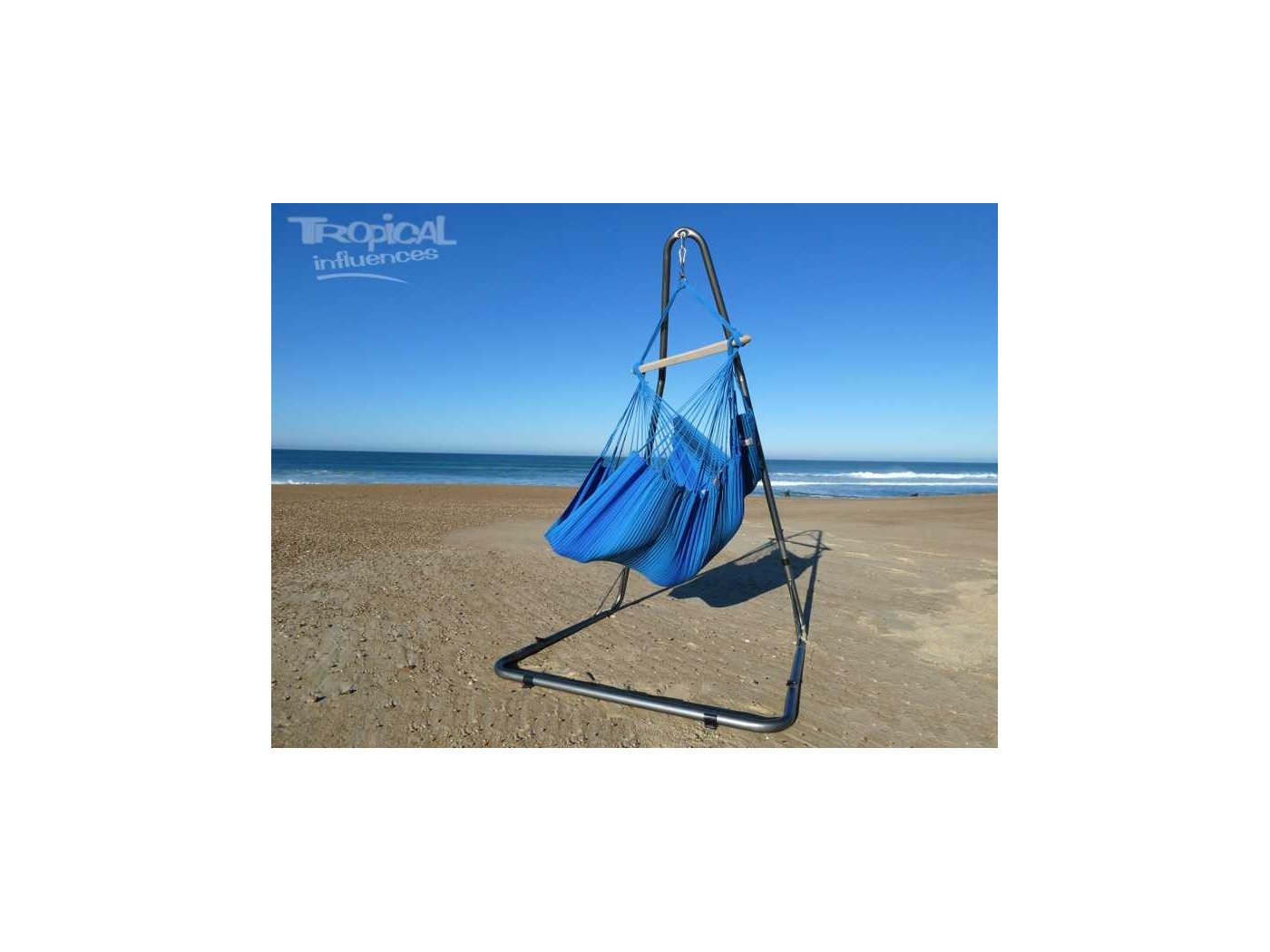 hamac chaise et support bleu