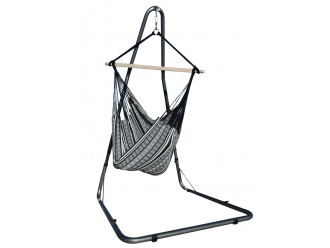 Hamac chaise Poligono noir XL support Soledad