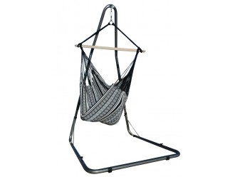 Hamaca silla Poligono negro XL soporte Soledad