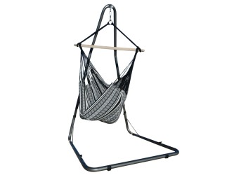 Poligono Black XL Hanging Chair Hammock with Soledad Support