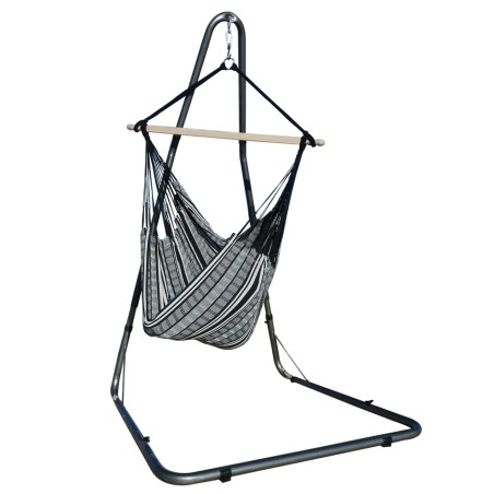 Hamac chaise noir avec support