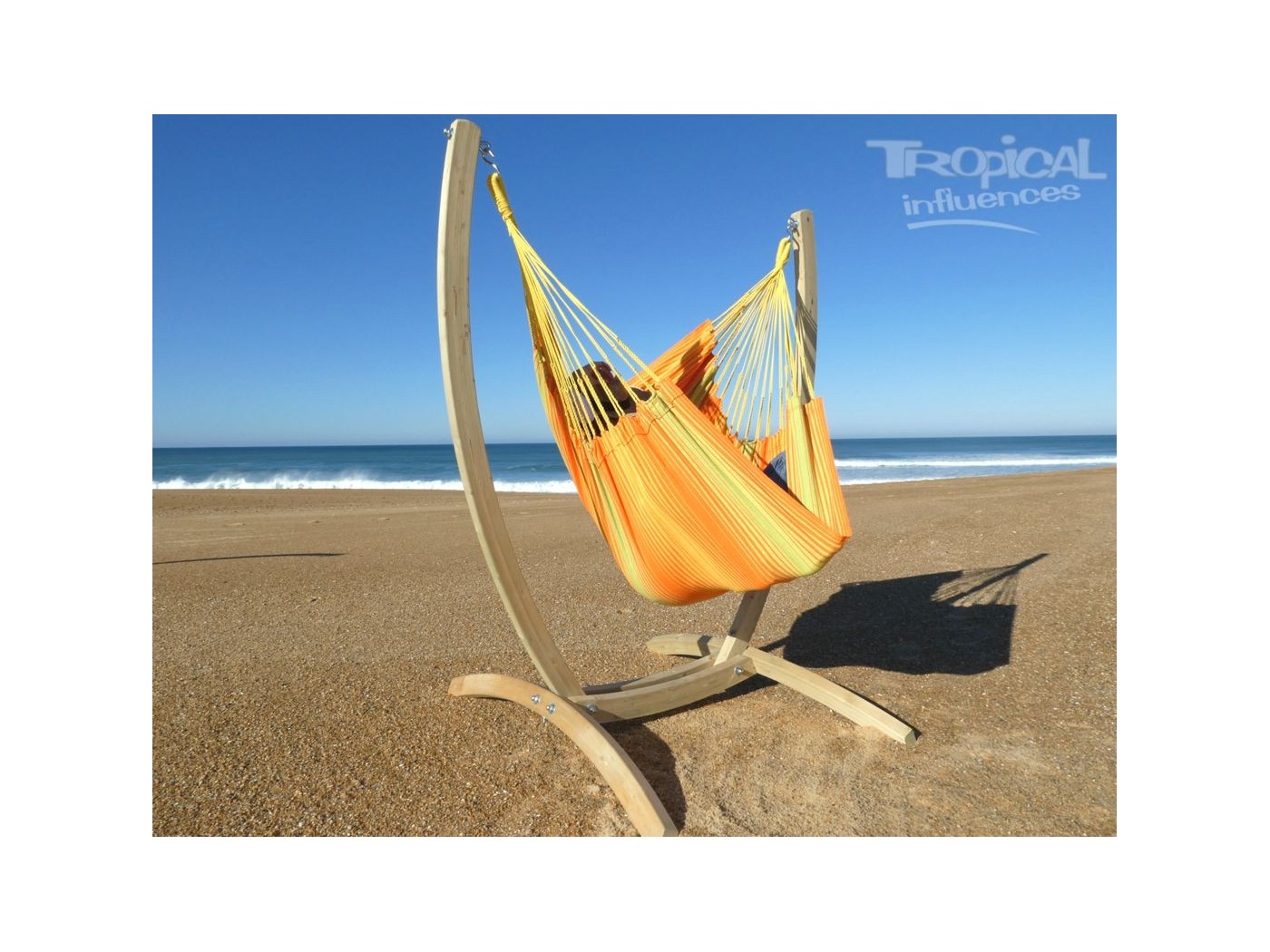 hamac-chaise orange avec support