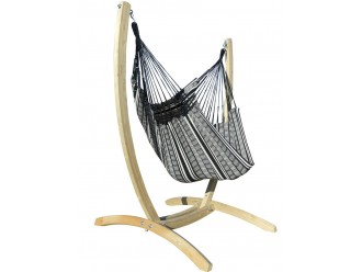 Soporte Paquito con hamaca-silla Poligono negro XL