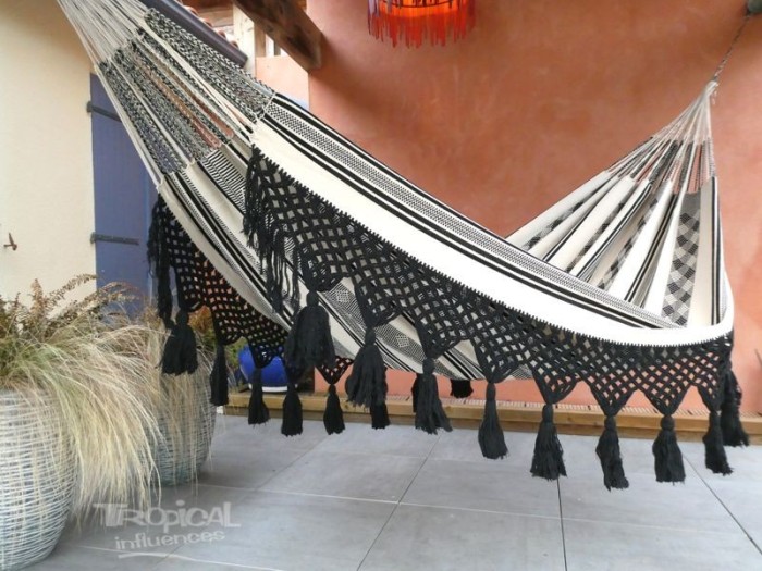 hamac noir ecru colombie