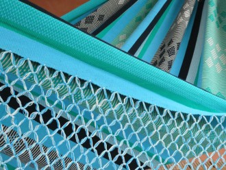 hamac bleu vert franges