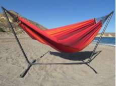 Hamac rouge support metallique