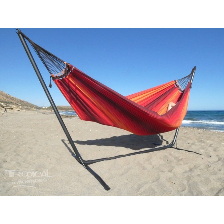 Hamac rouge support metal