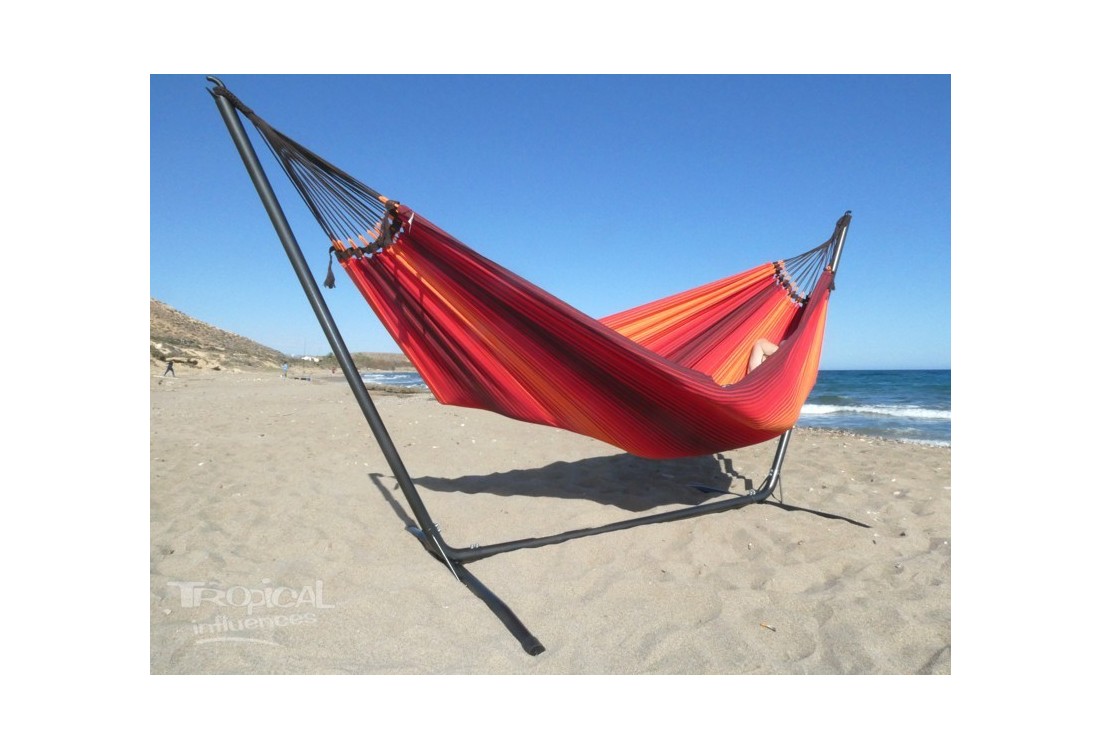 Hamac rouge support metal