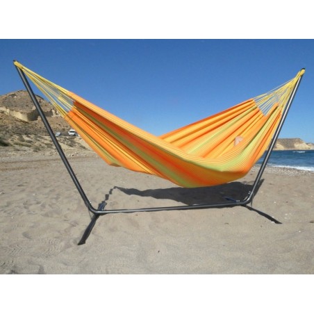 hamac vert jaune orange support