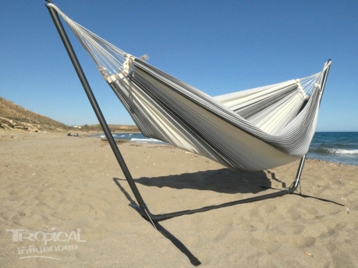 Hamac gris familial support metal Hamac gris familial support metal