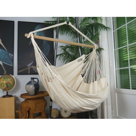 chaise hamac écru blanc