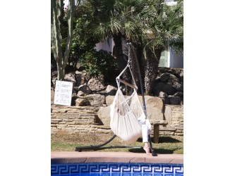 HAMAC CHAISE ECRU SUPPORT METAL