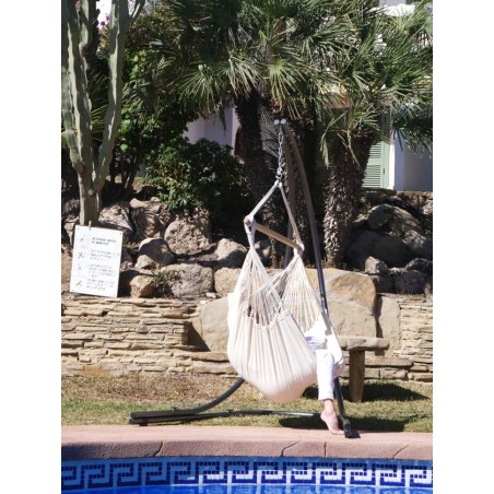 HAMAC CHAISE ECRU SUPPORT METAL