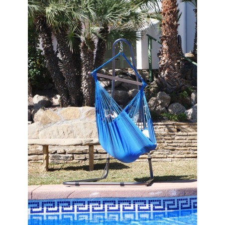HAMAC CHAISE BLEUE SUPPORT METAL