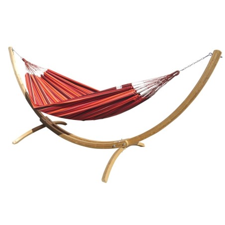 Hamac orange avec support bois