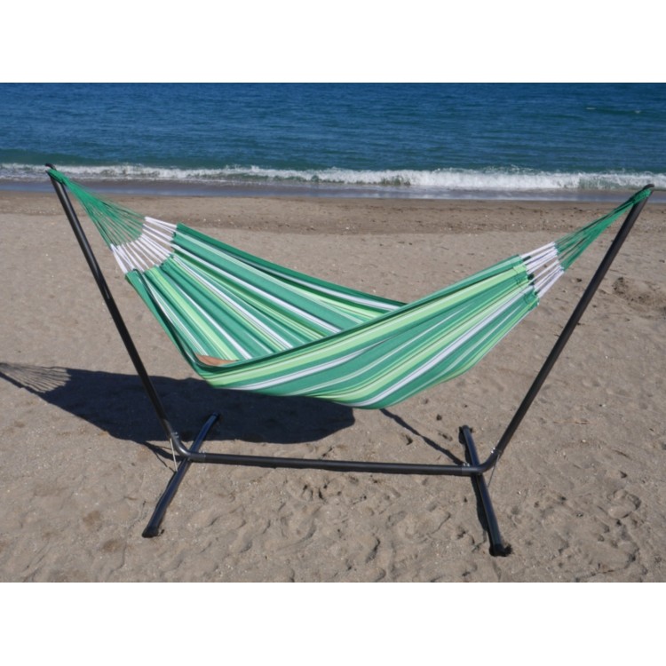 support metal avec hamac vert