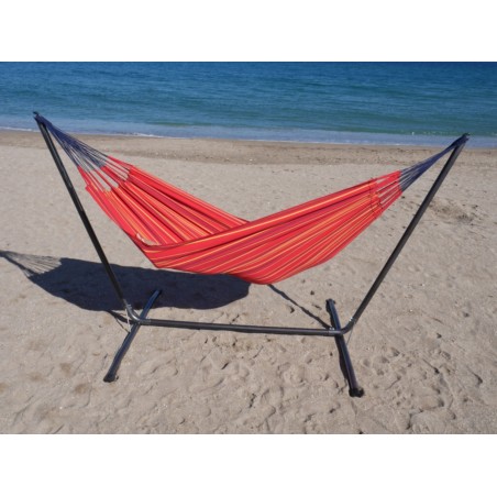 hamac a la plage rouge