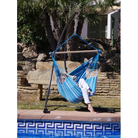 chaise hamac bleu