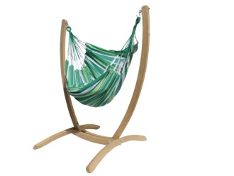 Silla hamaca Albizia XXL con soporte de madera