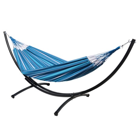 hamac bleu sur support