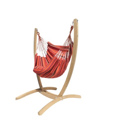 ensemble support et hamac chaise orange fond blanc