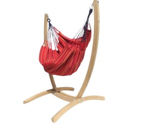 Wood support pack and XL red Grenade hammock chair