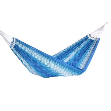 Hamac XL bleu avec blanc sur fond blanc