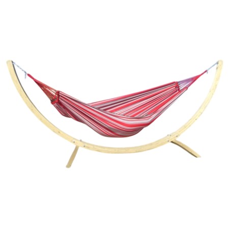 Hamac XL multicolore sur pied pour hamac sur fond blanc