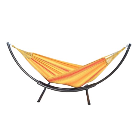 Hamac XL jaunes avec support de hamac sur fond blanc