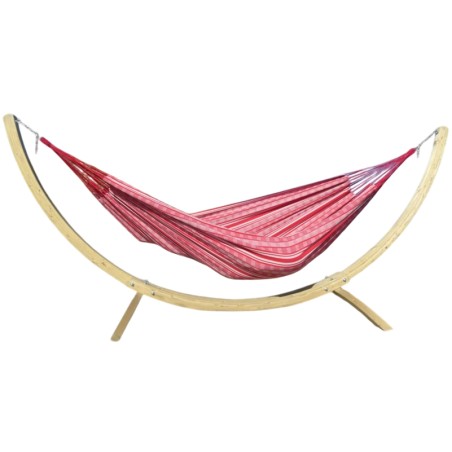 hamac XL rouge sur pied sur fond blanc