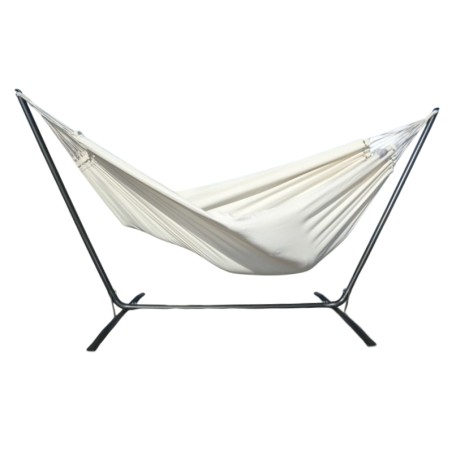 Hamac XXL ecru avec support de hamac sur fond blanc