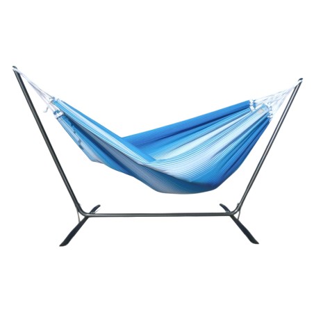 Hamac XL bleu avec pied de hamac XL sur fond blanc