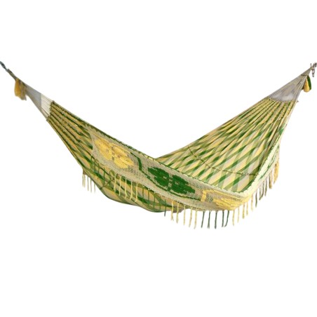 Tropical hamac Wayúu multicolore grande de luxe sur fond blanc