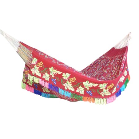 Hamac  WAYUU bordeaux grand de luxe sur fond blanc