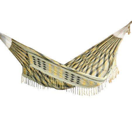 Hamac multicolore avec franges de luxe grand de luxe sur fond blanc