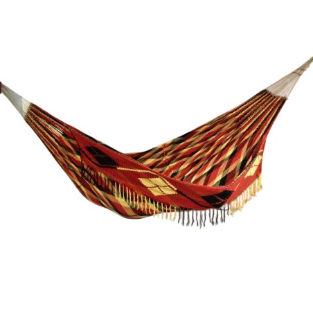 Hamac Wayúu multicolore grand de luxe sur fond blanc