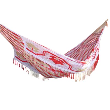 Hamac Grand Luxe WAYUU  multicolore sur fond blanc